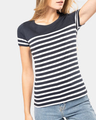 T-shirt marin col rond femme à personnaliser - 7