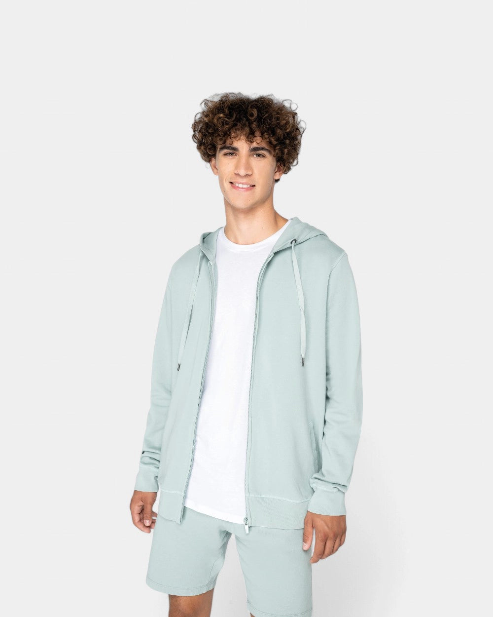 Sweat-shirt zippé à capuche Made in Europe à personnaliser - 1