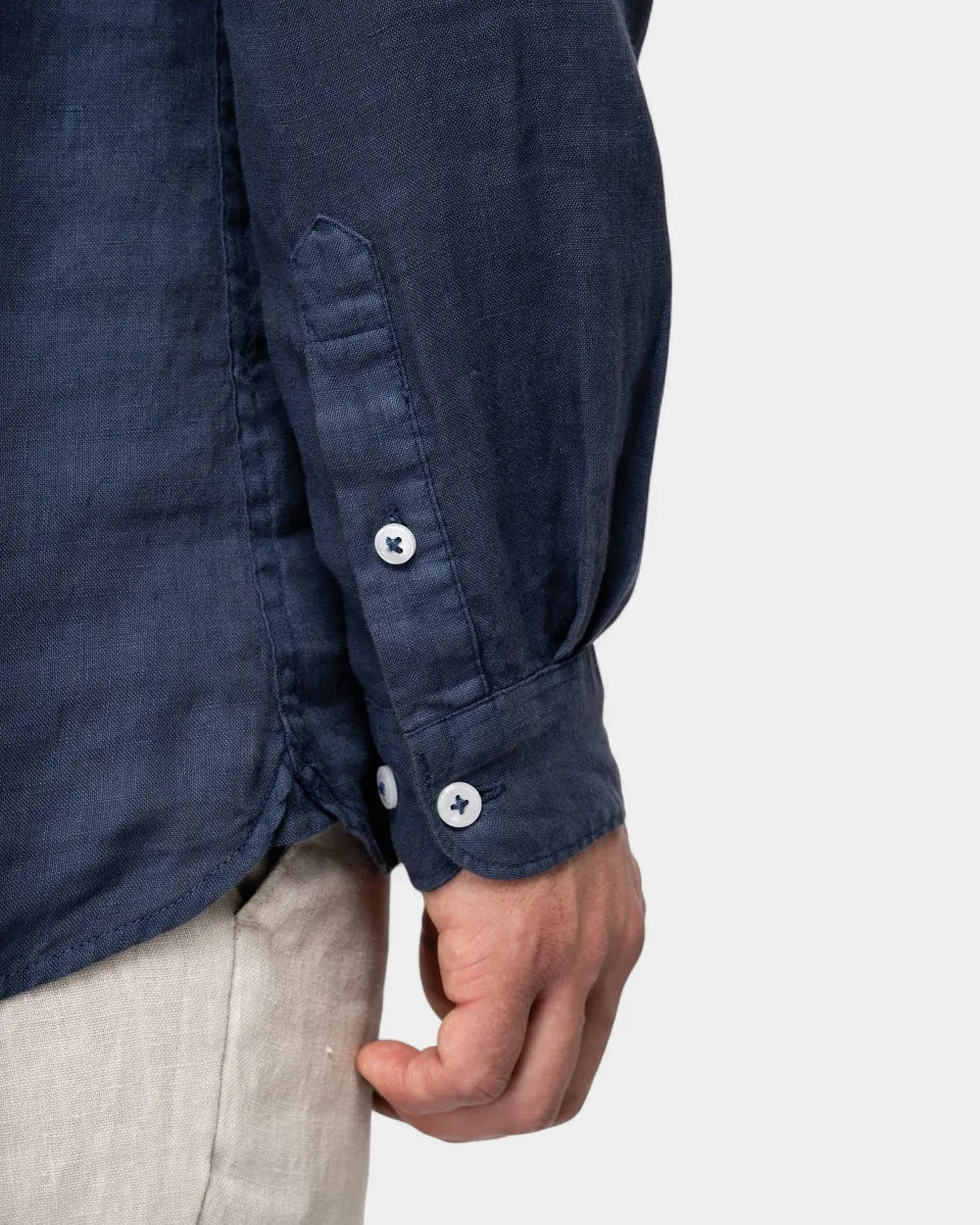 Chemise à col Mao délavée homme à personnaliser - 5