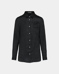 Chemise en lin femme à personnaliser - Black