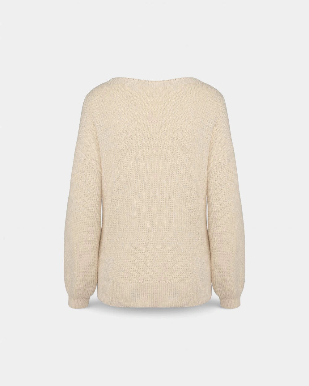Pull écoresponsable en laine mérinos femme à personnaliser - Ivory
