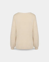 Pull écoresponsable en laine mérinos femme à personnaliser - Ivory