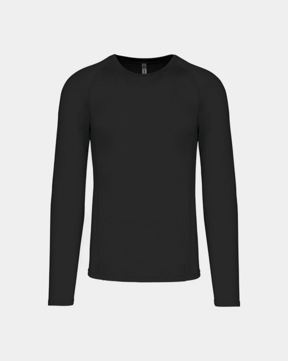 T-shirt sport manches longues unisexe à personnaliser - Black