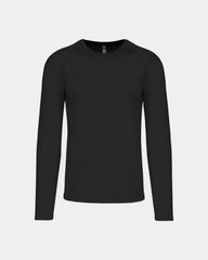 T-shirt sport manches longues unisexe à personnaliser - Black