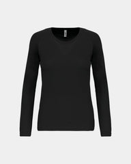 T-shirt de sport manches longues femme à personnaliser - Black