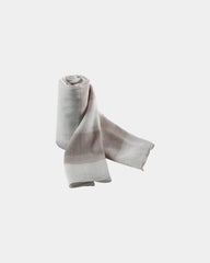 Chèche coton rayé 55 g/m² à personnaliser - Beige / White