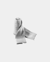 Chèche coton rayé 55 g/m² à personnaliser - Light Grey / White