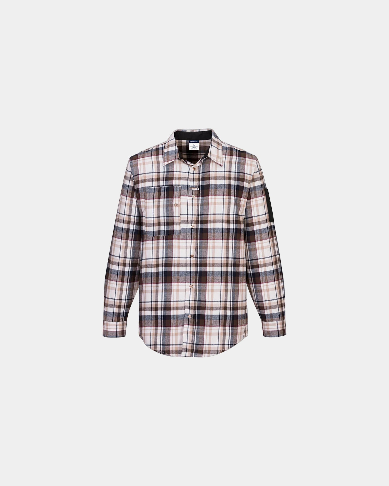 Chemise de travail à carreaux à personnaliser - Marron