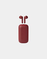 Écouteurs sans fil Bluetooth Lexon Speakerbuds à personnaliser - Red