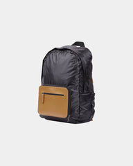 Sac à dos repliable Lexon Packable Backpack à personnaliser - Black / Cognac