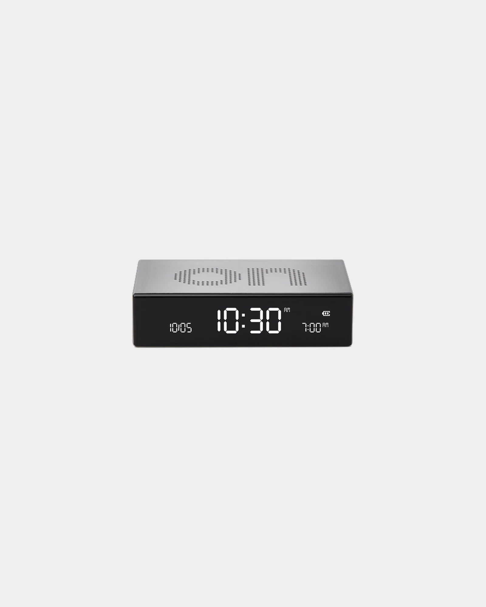 Réveil aluminium Lexon Flip Premium à personnaliser - Alu Polished