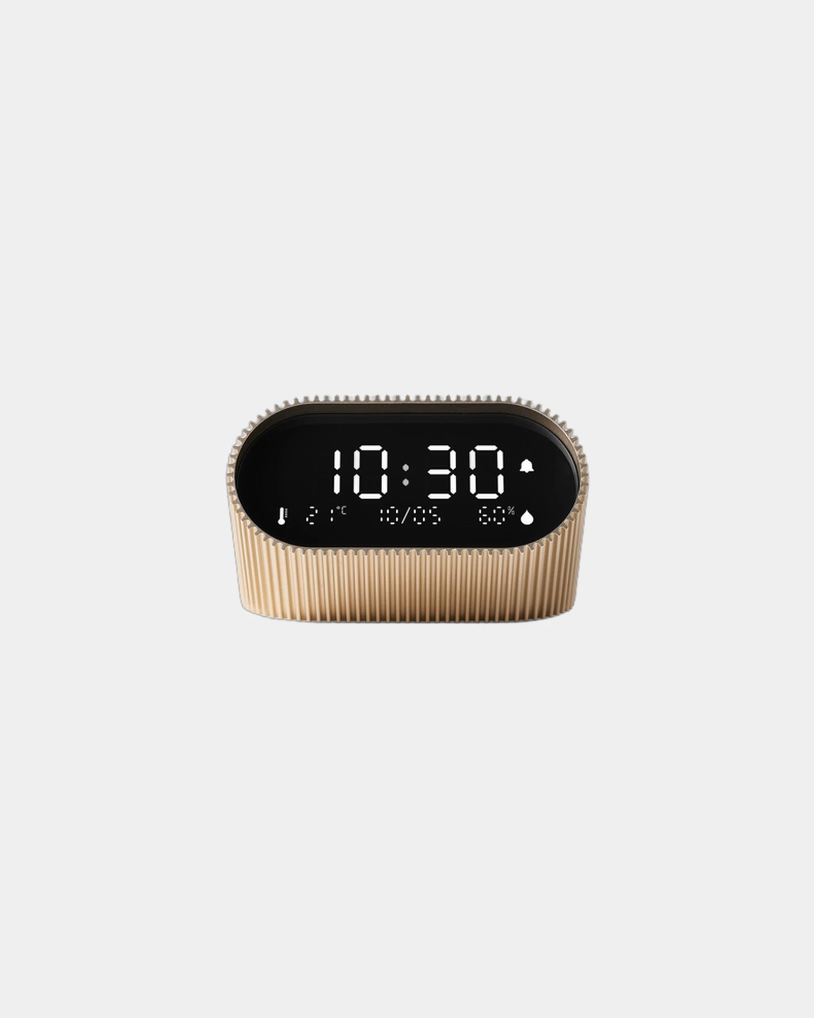 Lampe-réveil aluminium Lexon Ray Clock à personnaliser - Vivid Gold