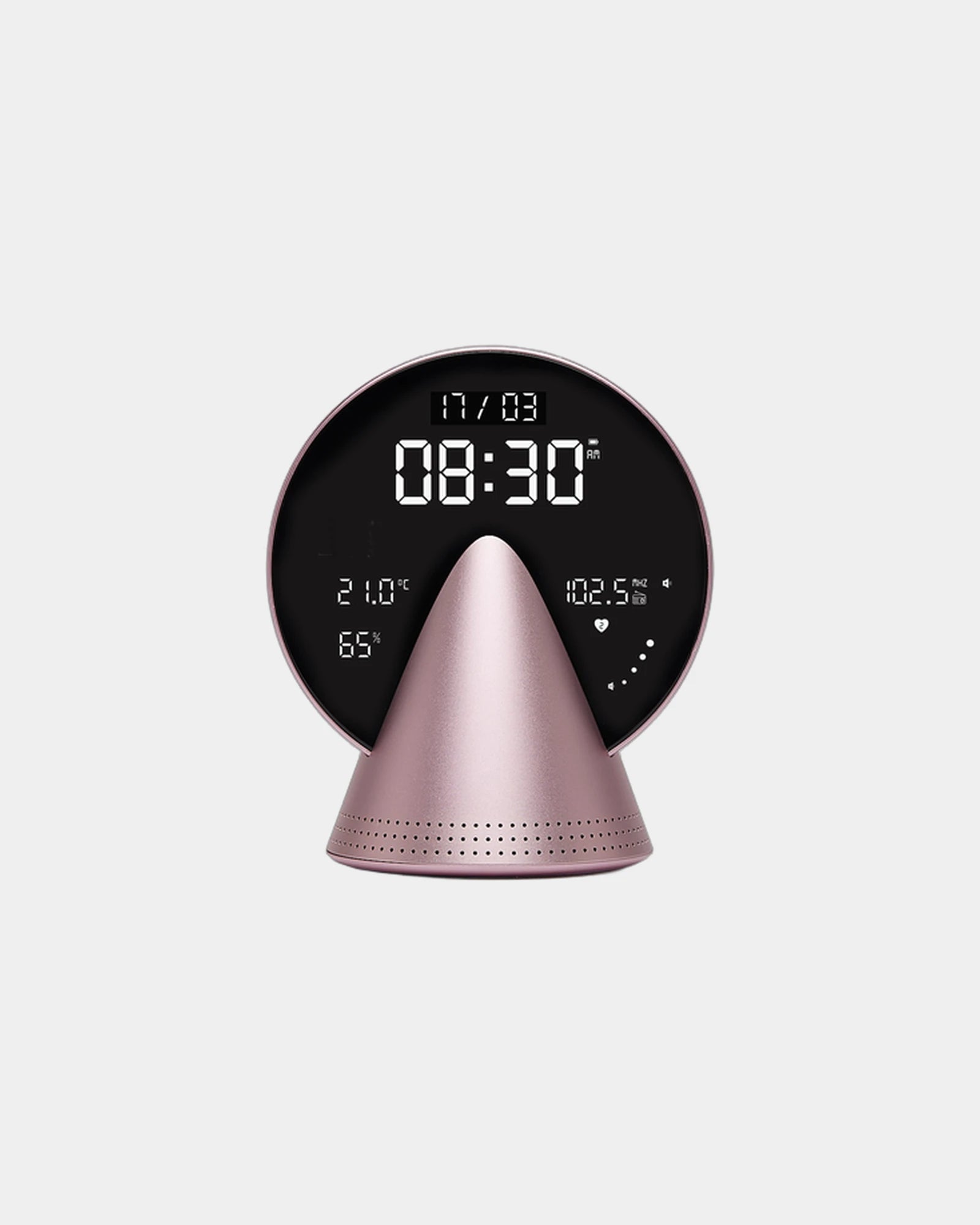 Radio-réveil Bluetooth aluminium Lexon Conic à personnaliser - Pink Blossom