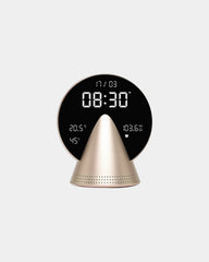 Radio-réveil Bluetooth aluminium Lexon Conic à personnaliser - Golden Honey