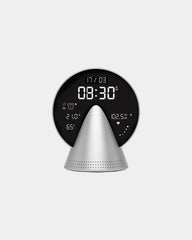 Radio-réveil Bluetooth aluminium Lexon Conic à personnaliser - Glacier Alu