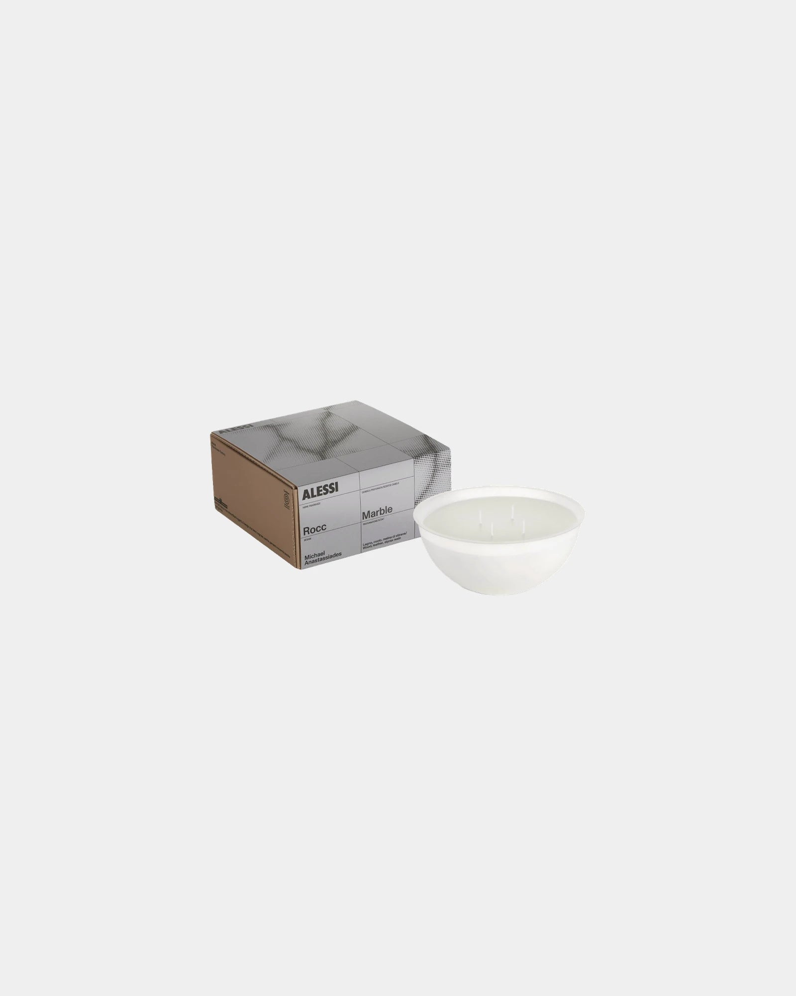 Recharge bougie parfumée cire végétale Alessi Rocc à personnaliser - Marble