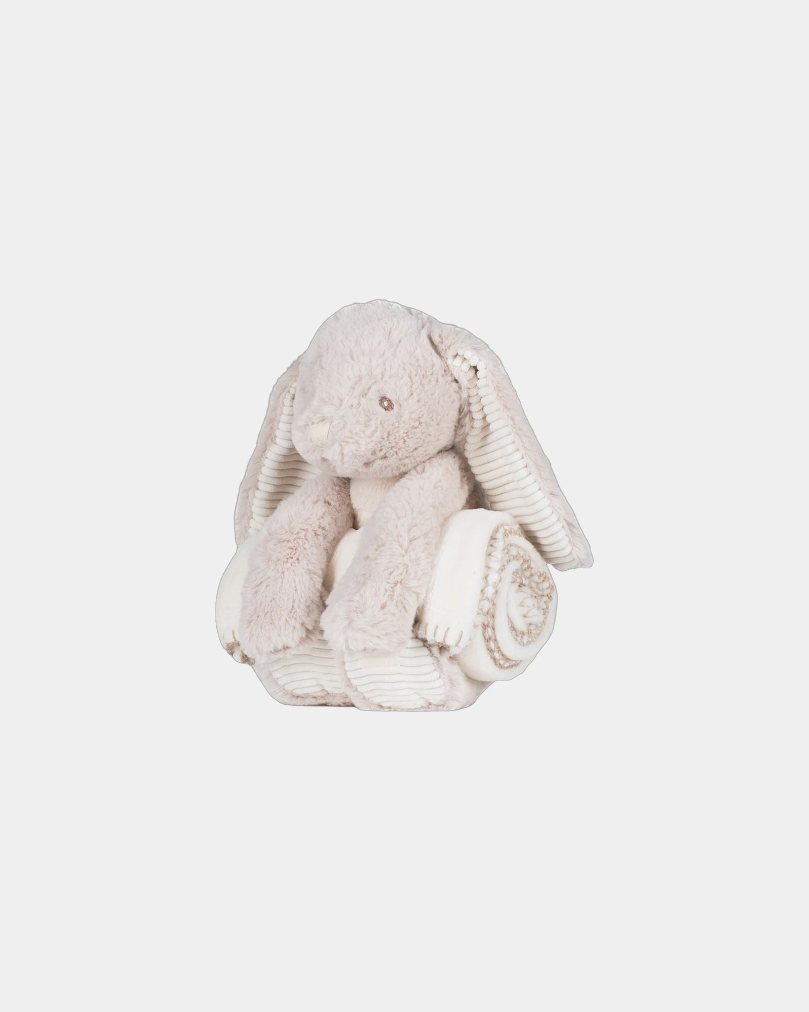 Peluche lapin avec couverture enfant à personnaliser - Cream