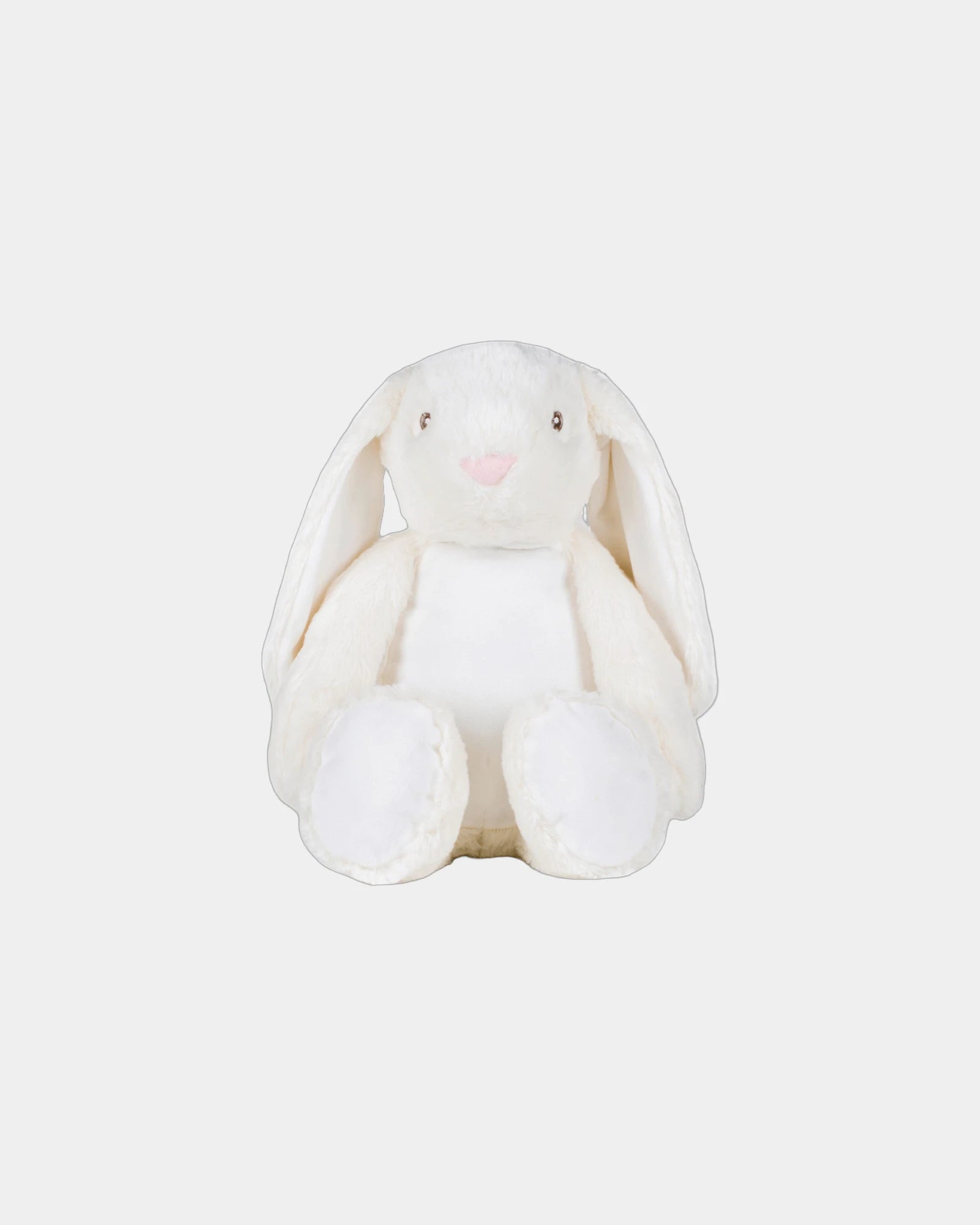 Peluche zippée lapin polyester 45 cm à personnaliser - Cream