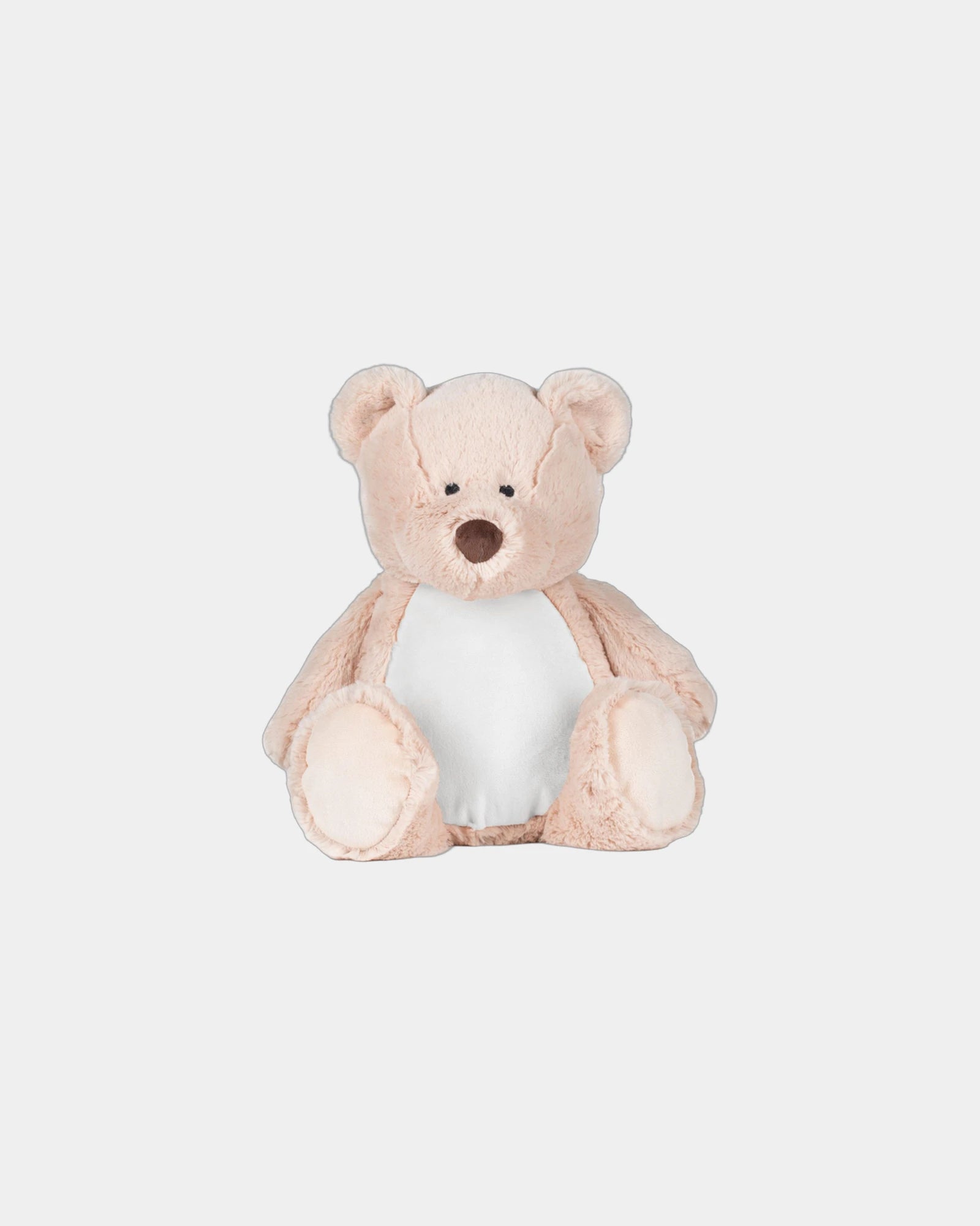 Peluche zippée Ours polyester 45 cm à personnaliser - Mid Brown