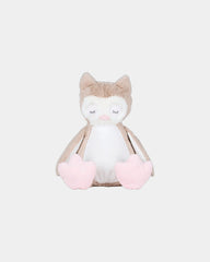 Peluche zippée Chouette 40 cm à personnaliser - Light Brown
