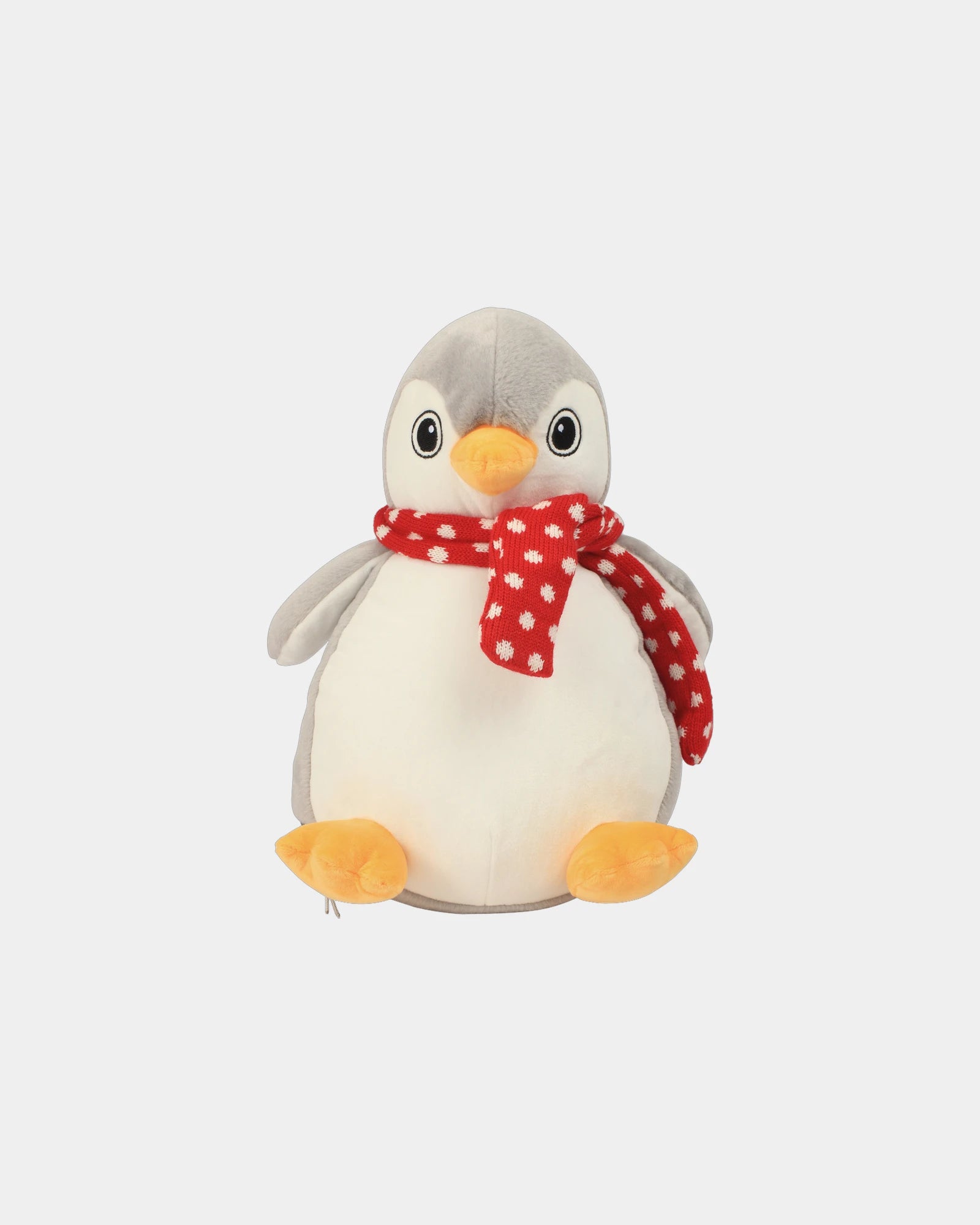 Peluche zippée Manchot polyester à personnaliser - Grey / White