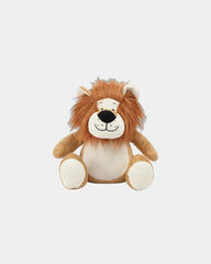 Peluche zippée Lion polyester à personnaliser - Brown