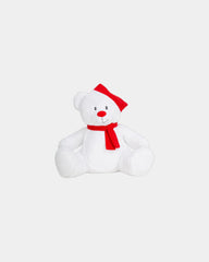 Peluche ourson de Noël bonnet et écharpe à personnaliser - White / Red
