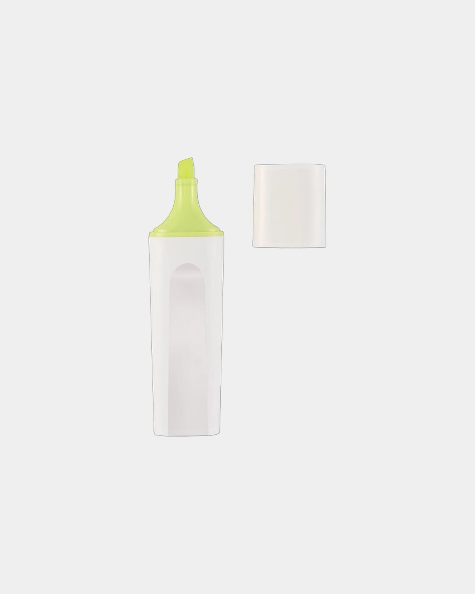 Surligneur RPET blanc à personnaliser - Jaune Fluo