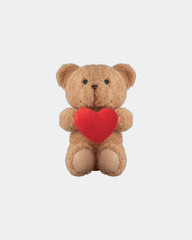 Peluche ourson polyester 23 cm cœur à personnaliser - Rouge
