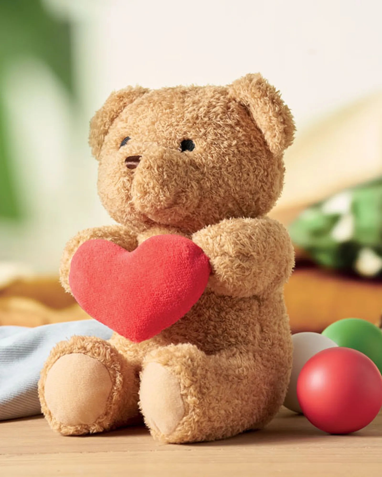 Peluche ourson polyester 23 cm cœur à personnaliser - 2