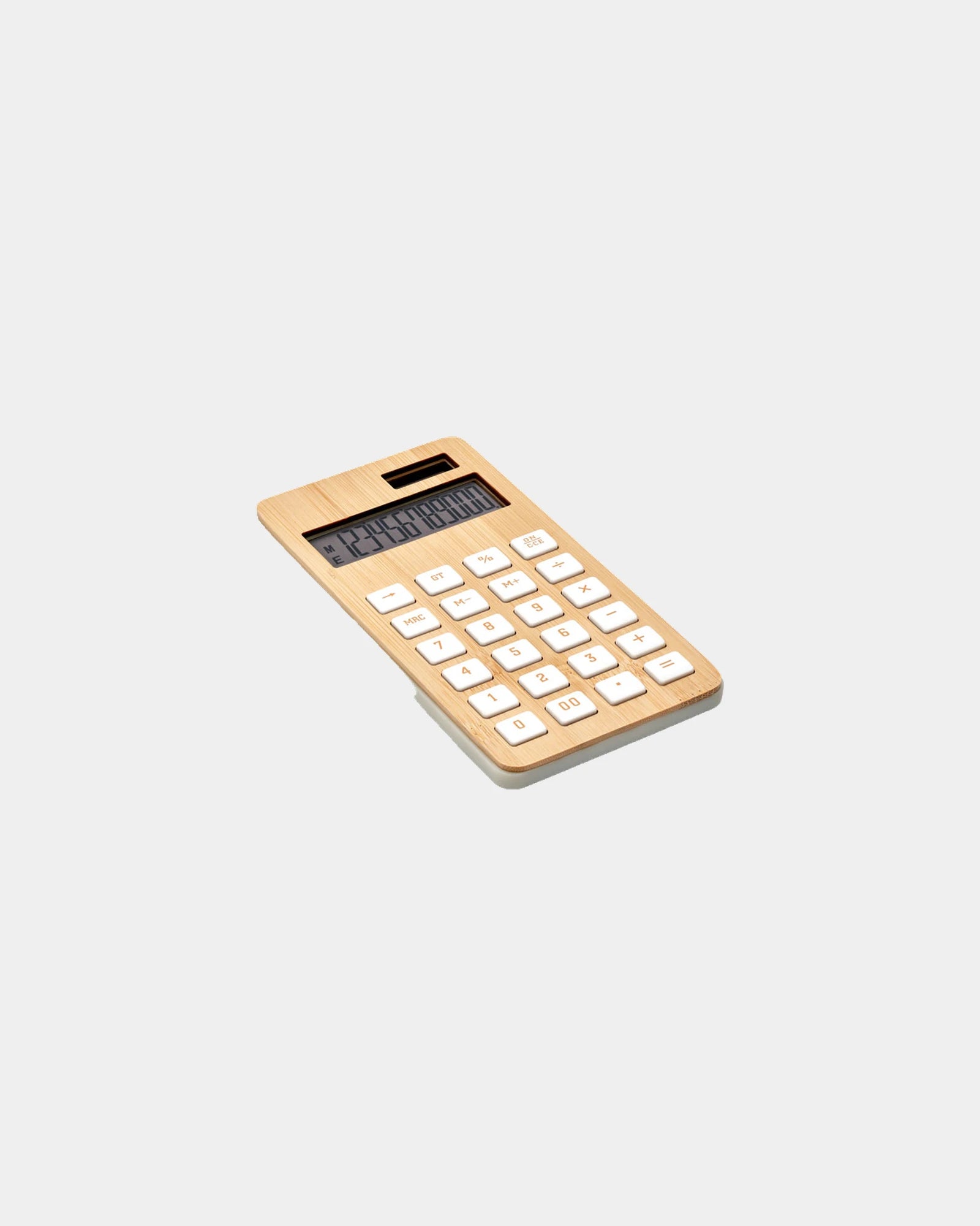 Calculatrice 12 chiffres en bambou à personnaliser