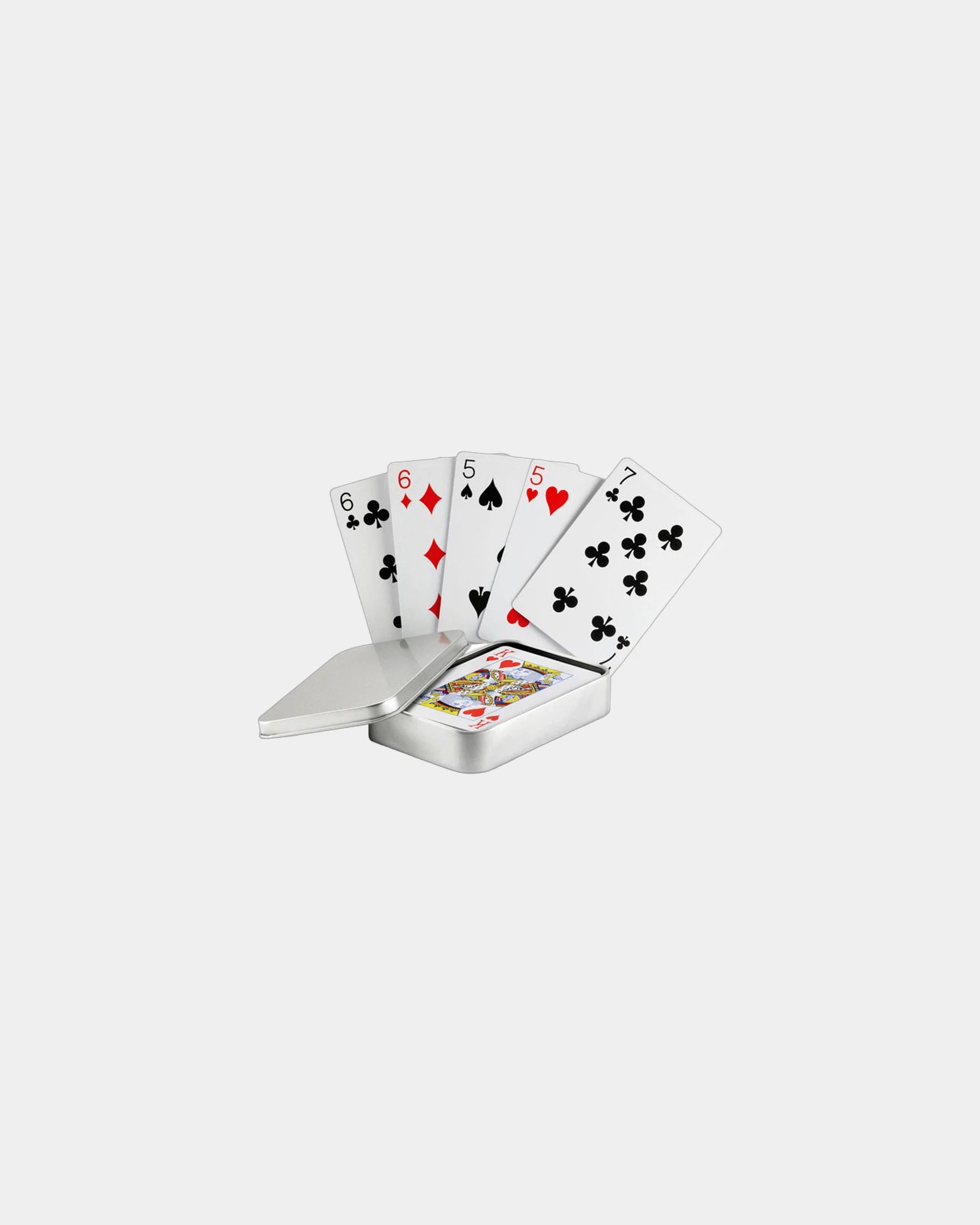 Cartas de juego en caja de estaño para personalizar - Plata mate