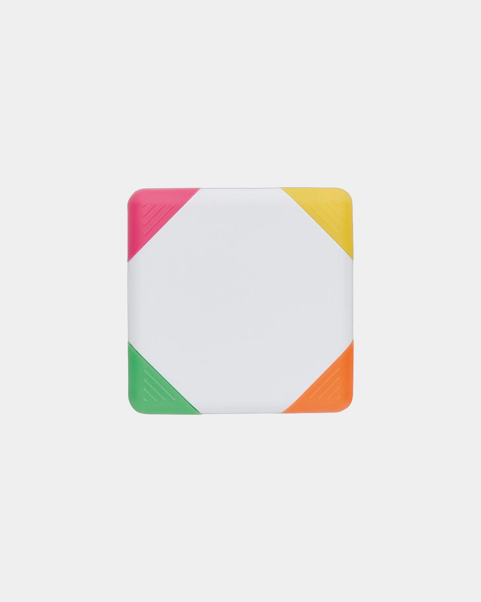 Surligneur ABS Squarie boîtier 4 couleurs à personnaliser - Blanc