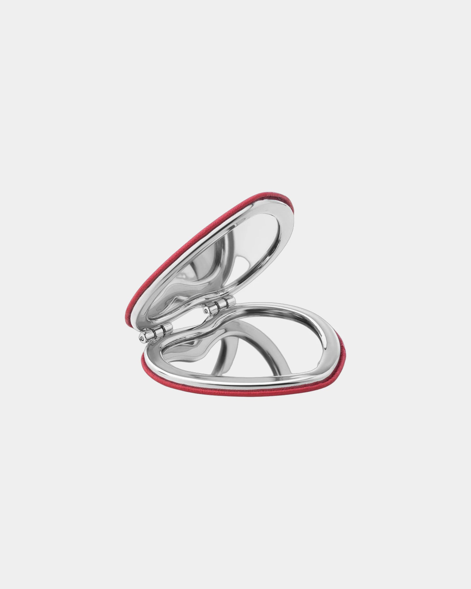 Miroir de poche cœur PU fermeture magnétique à personnaliser - Rouge