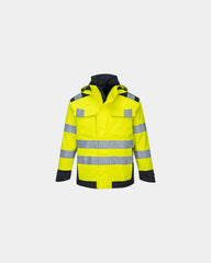 Veste de pluie imperméable à personnaliser - Jaune-Bleu Marine