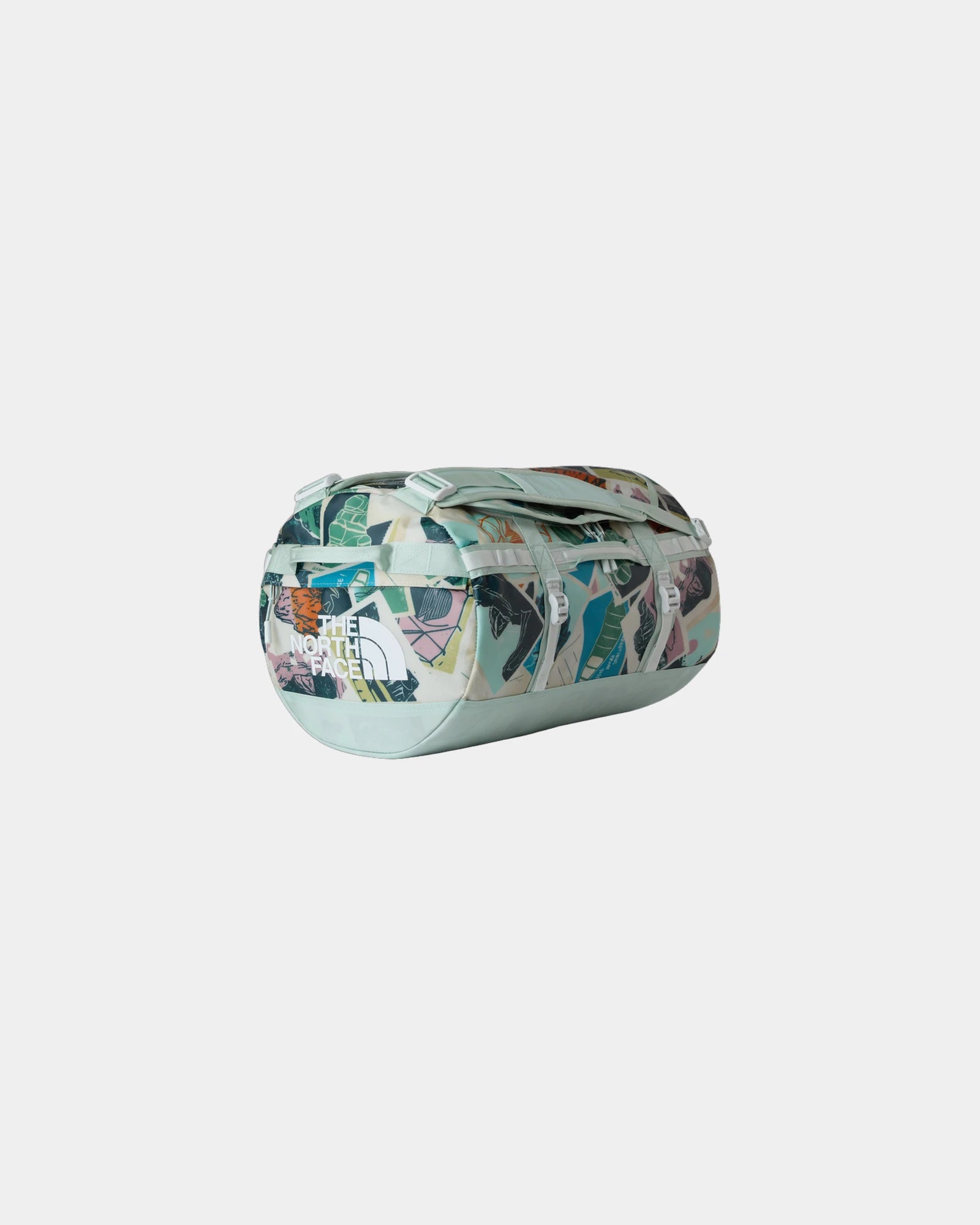 Sac duffel polyester recyclé The North Face 50L à personnaliser - Opal Frost Tnf Postcards Print-Opal Frost-Pearl Stone
