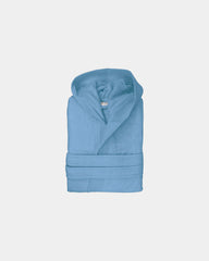 Peignoir capuche velours coton 450g/m² à personnaliser - Aqua Azure