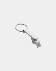 Porte-clés décapsuleur en zinc recyclé à personnaliser - Argent