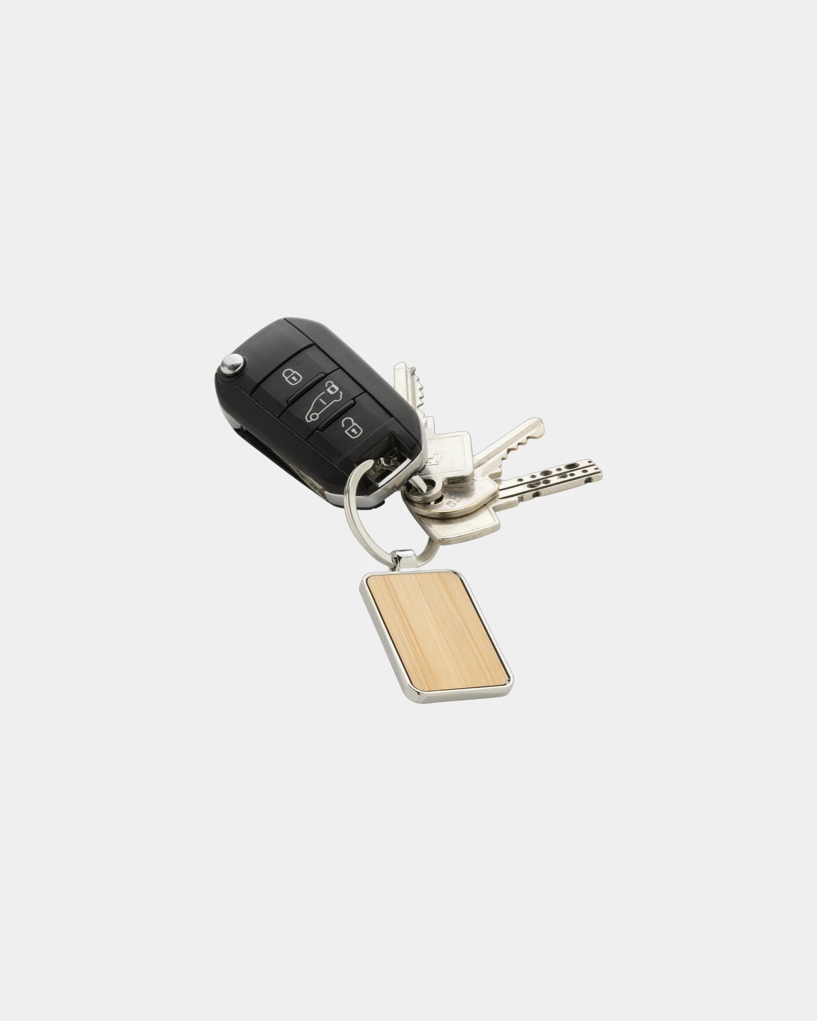 Porte-clés rectangle en zinc recyclé à personnaliser - 1