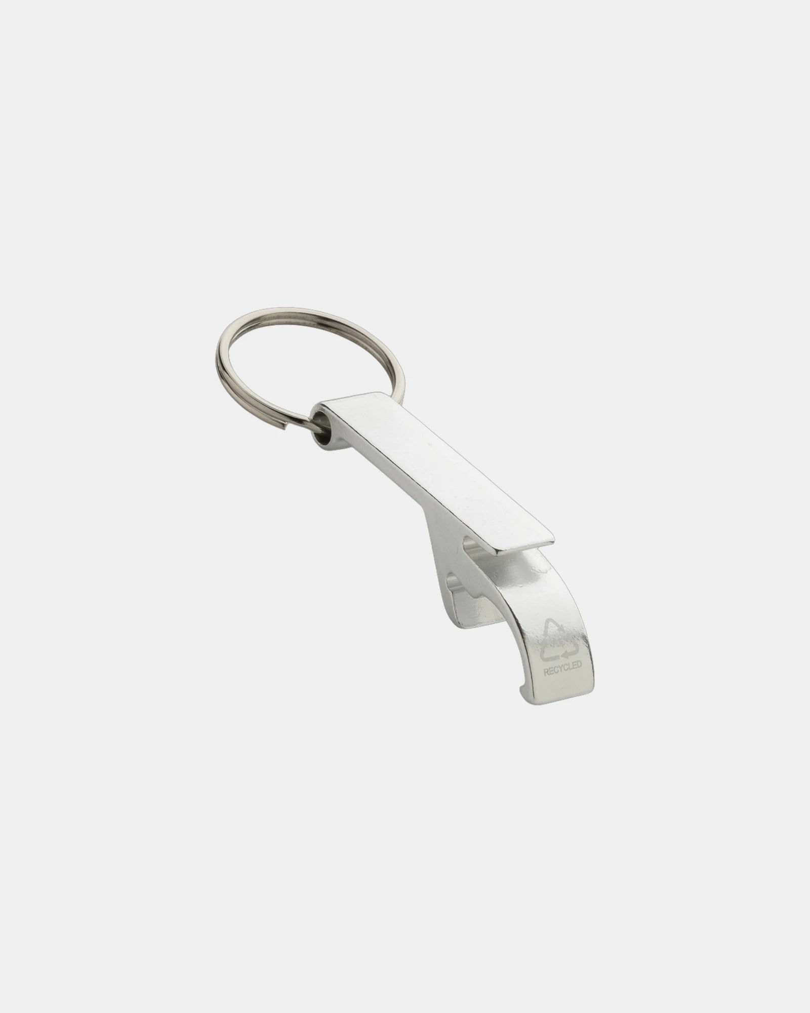 Porte-clés décapsuleur aluminium recyclé à personnaliser - Argent