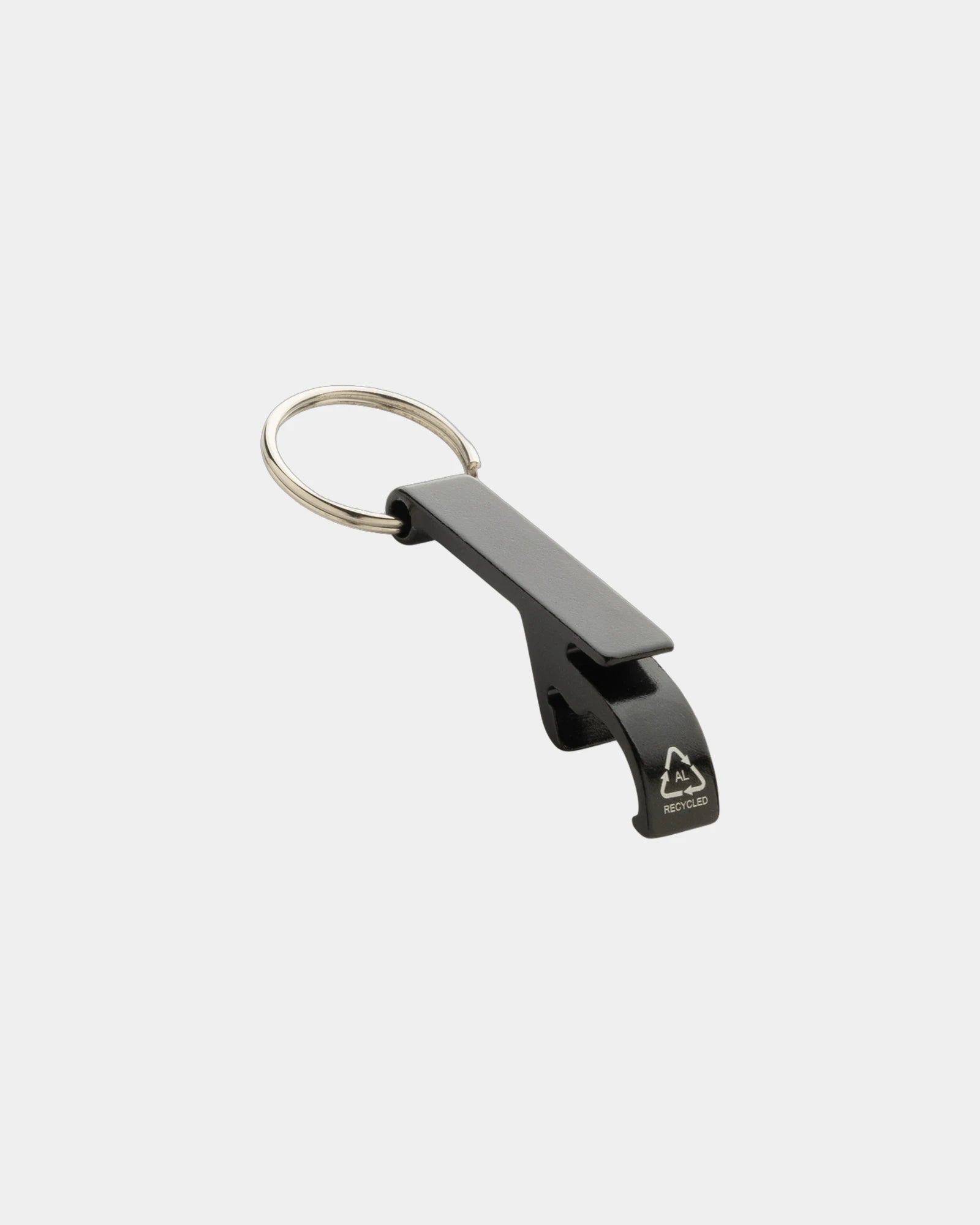 Porte-clés décapsuleur aluminium recyclé à personnaliser - Noir