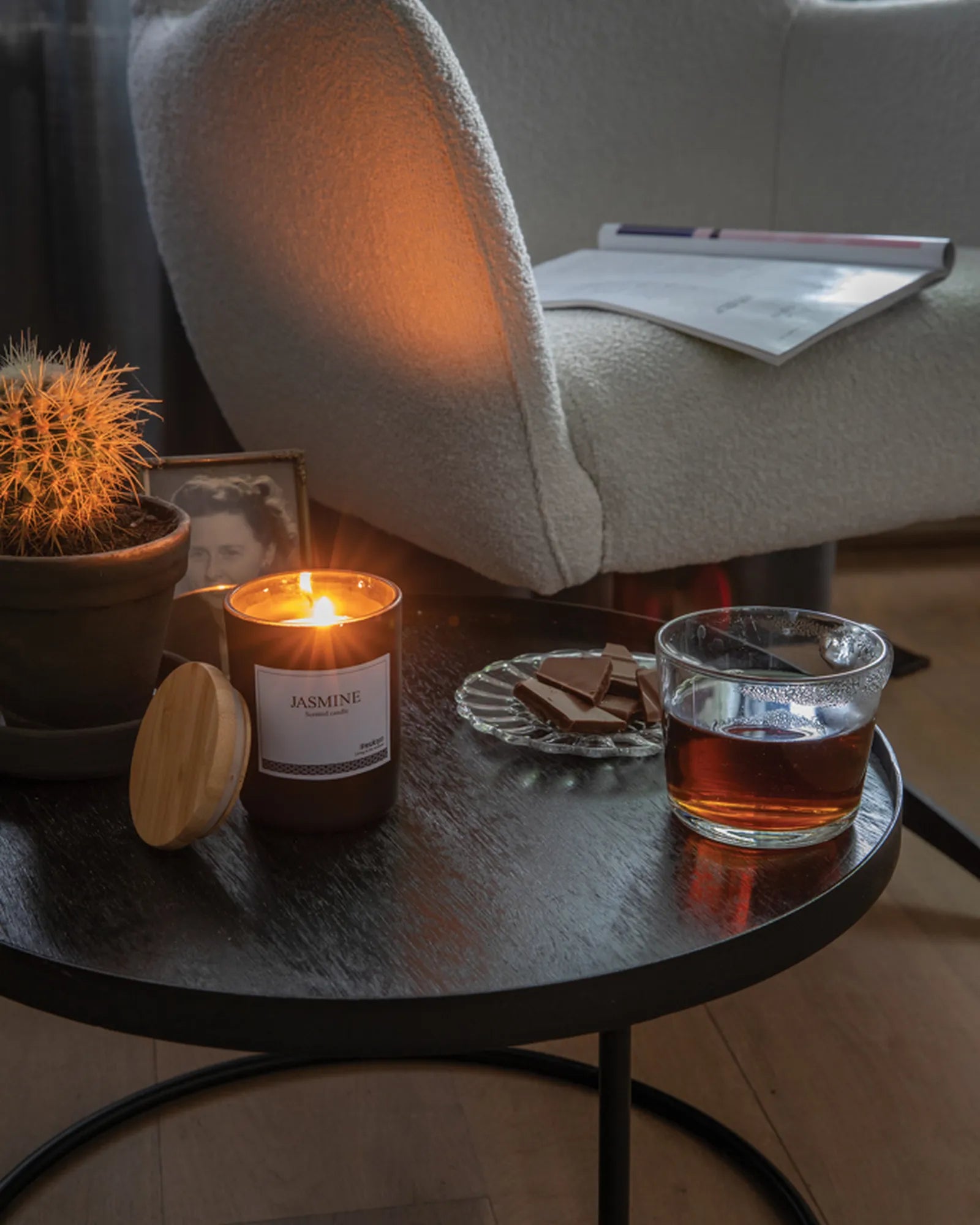 Bougie parfumée avec couvercle en bambou Ukiyo à personnaliser - 7