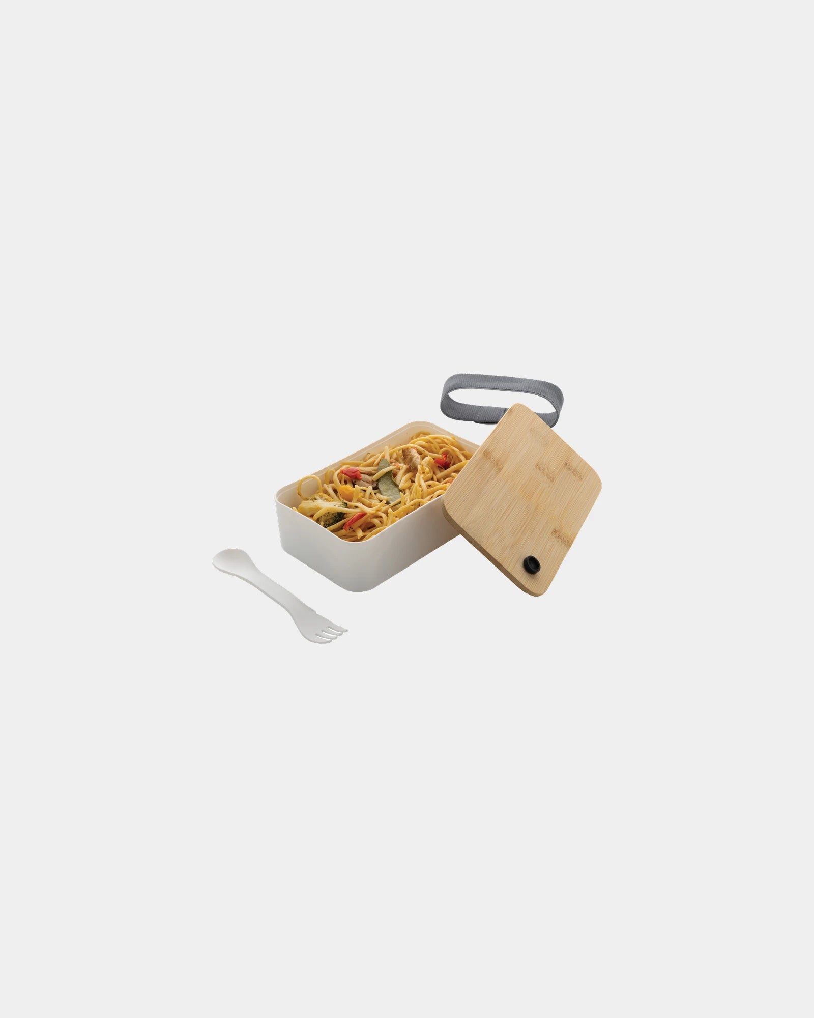 Boîte à lunch en rPP RCS et couvercle en bambou à personnaliser