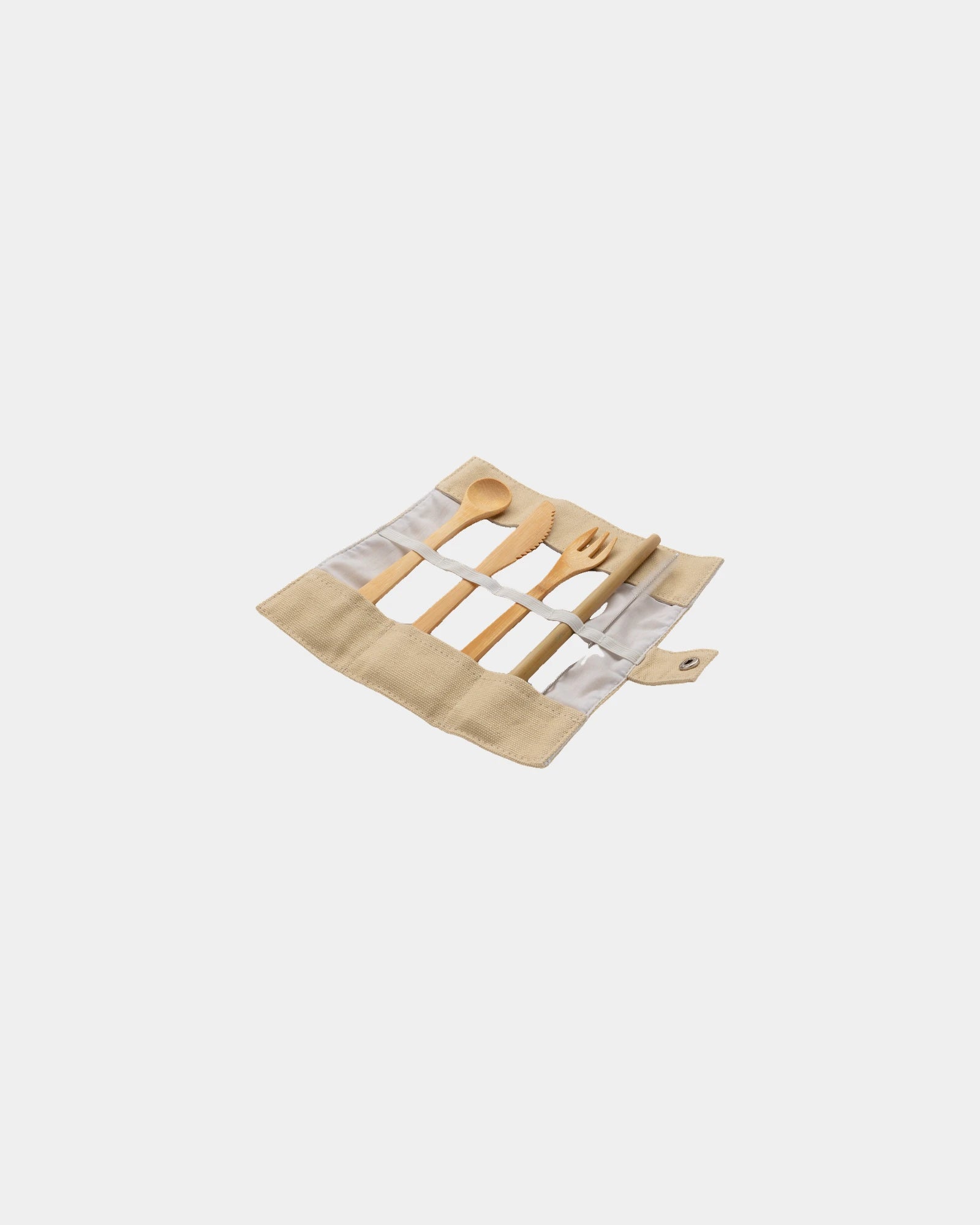 Set de couverts en bambou réutilisable à personnaliser - Blanc