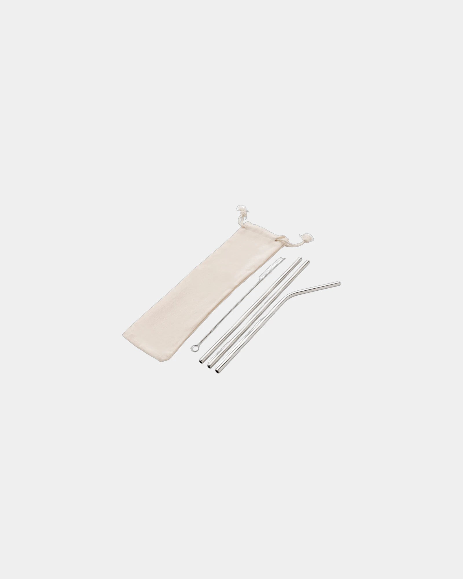 Set de pailles en acier inoxydable à personnaliser - Argent