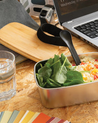 Boîte à lunch inox avec couvercle bambou 0,9L - 8