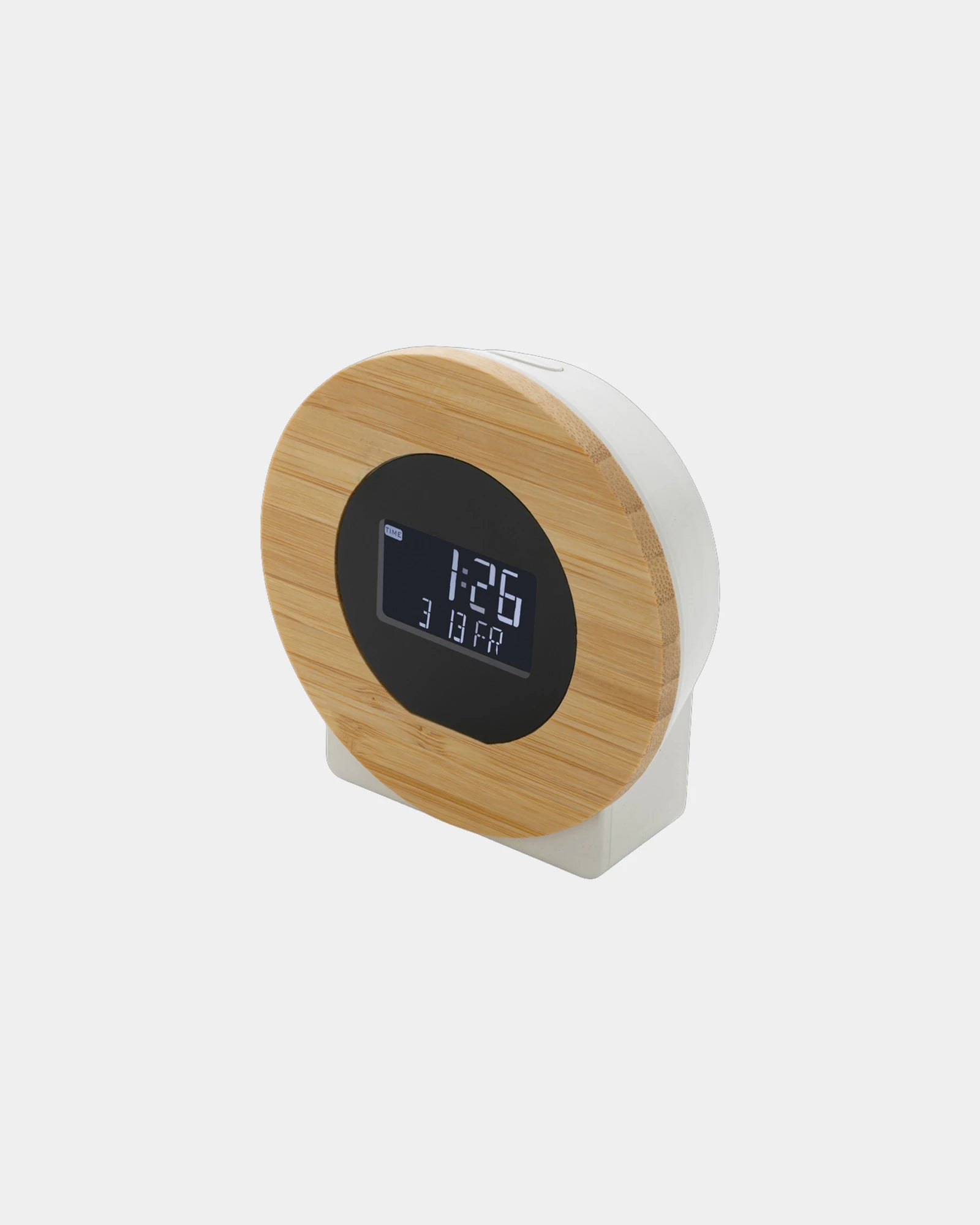 Horloge bureau en bambou et plastique recyclé à personnaliser - Marron