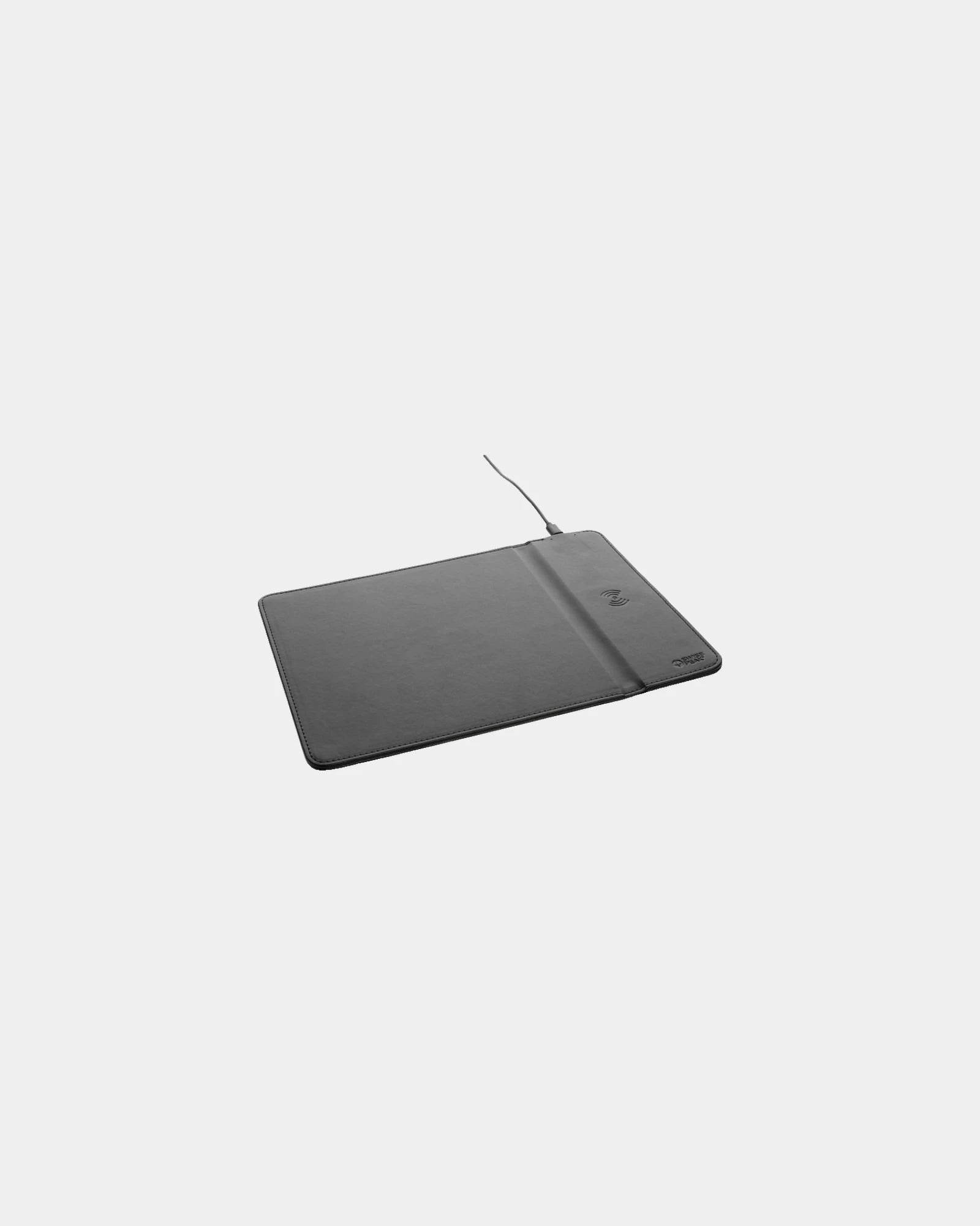 Tapis de souris PU recyclé avec chargeur 10W à personnaliser - Noir
