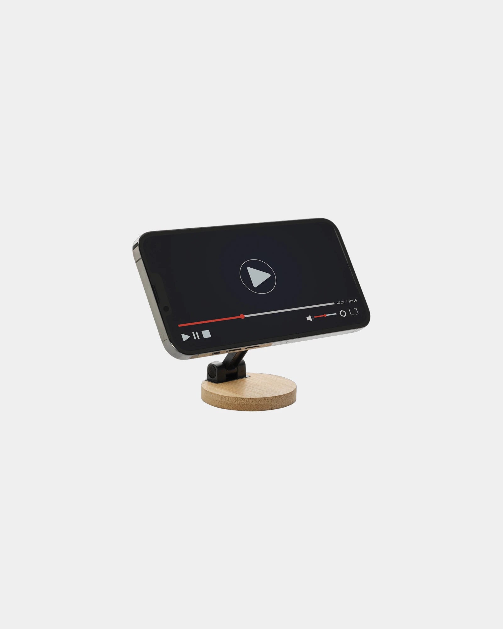 Support téléphone en ABS recyclé et bambou à personnaliser - 1