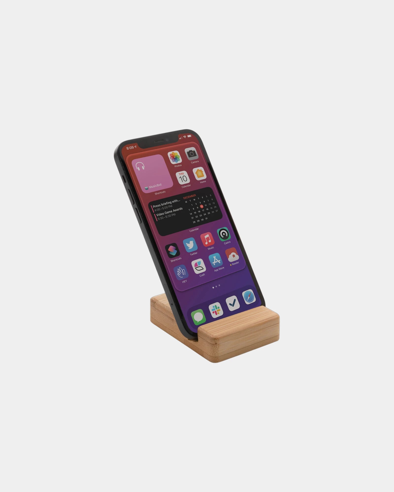 Support téléphone en bambou à personnaliser - 1